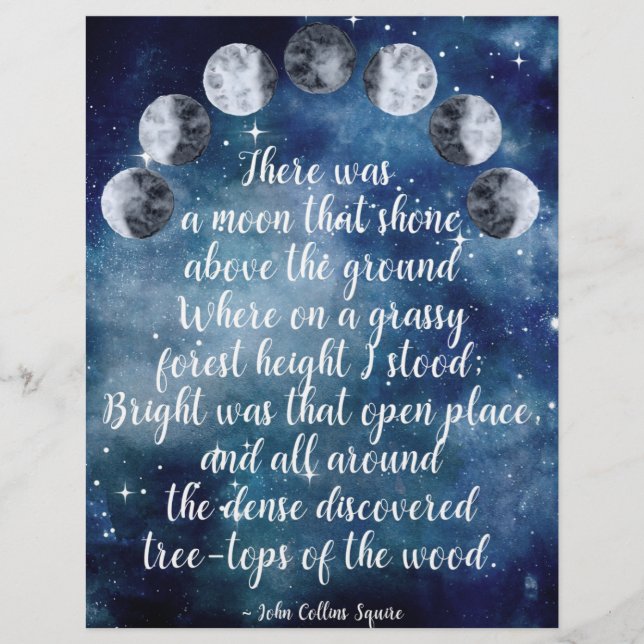 Moon Phases Mystic Scrapbook Paper (Vorderseite)