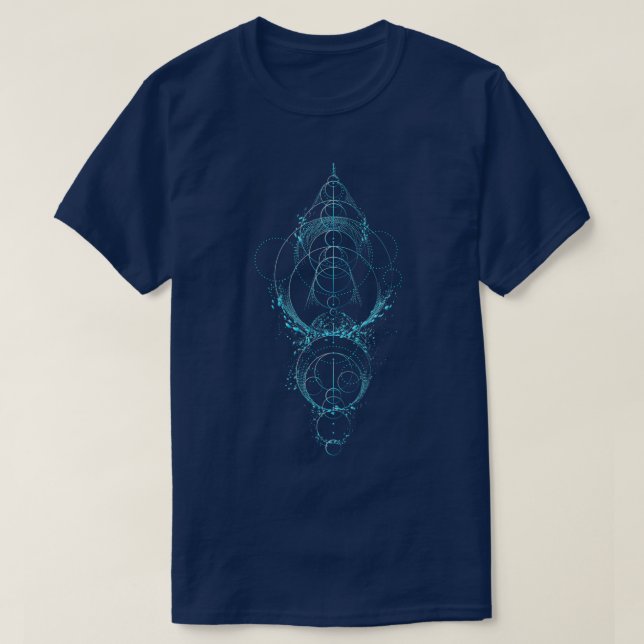 Moon Phases Sacred Geometry T-Shirt (Design vorne)
