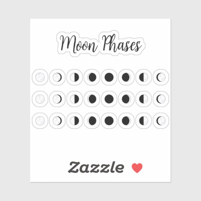 Moon Phases Tracker Lunar Cycles Mini Bujo Planer Aufkleber (Blatt)