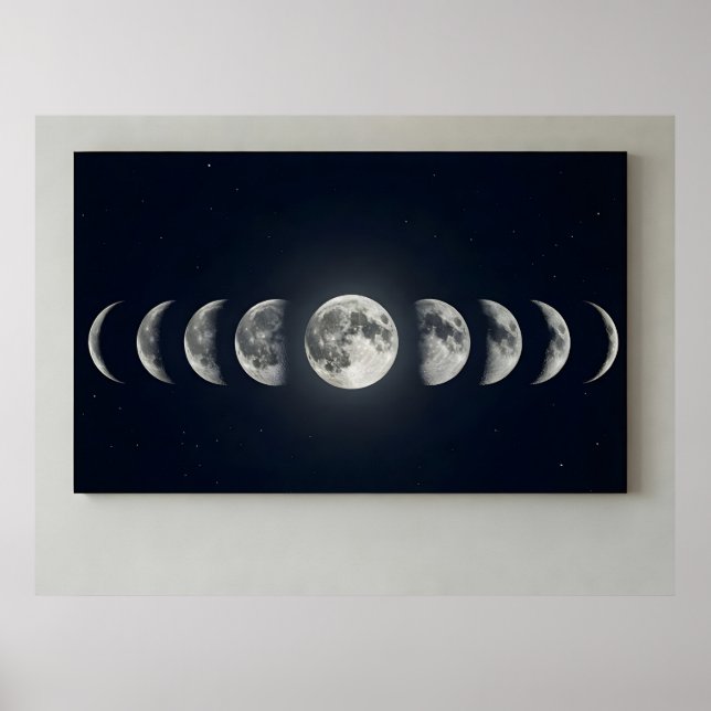 Moon Phases Wall Art Canvas Print Poster (Vorne)