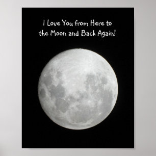 Moon Poster I Liebe Sie von hier zum Mond