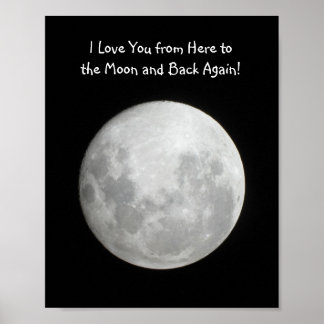 Moon Poster I Liebe Sie von hier zum Mond