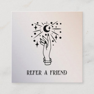 MOON PSYCHIC MEDIUM PALM LESUNG REFER FRIEND QUADRATISCHE VISITENKARTE