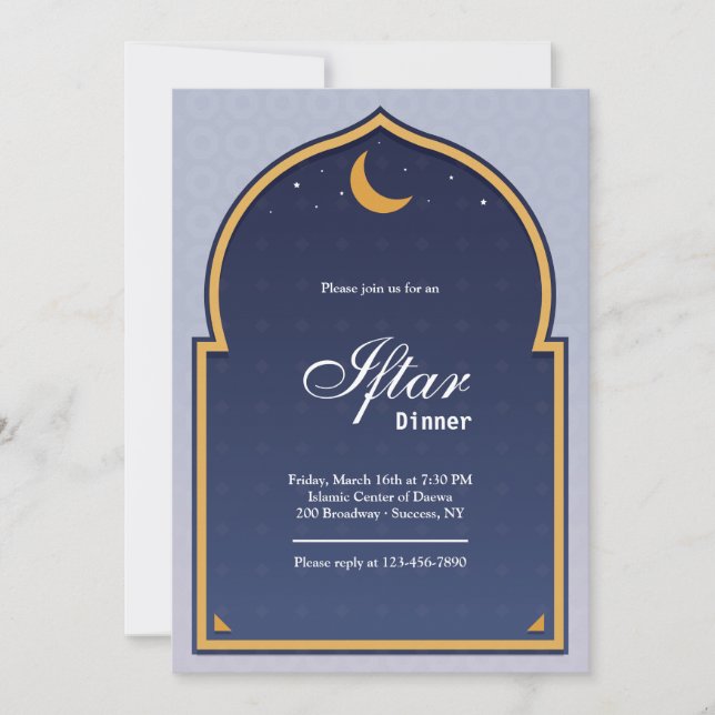 Moon Ramadan Iftar Einladung (Vorderseite)