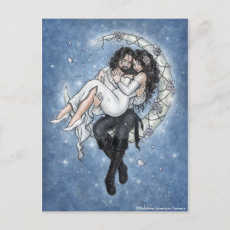 Moon Riders Romantische Liebe Postkarte
