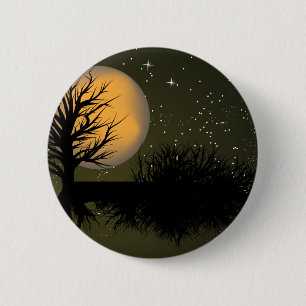 Moon Rise ~ Vollmond-Tree & Night Sky Button