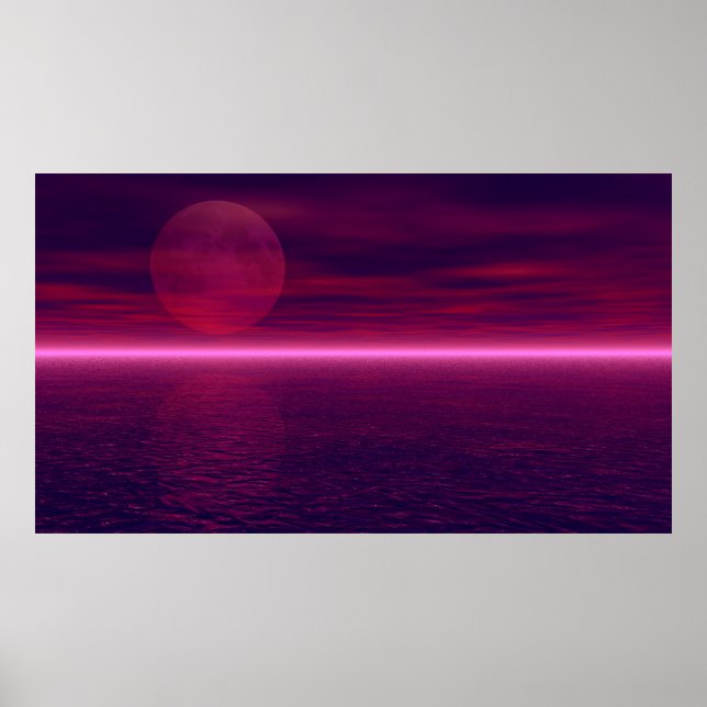 Moon Rising Aquarium Hintergrund 2 Poster (Vorne)