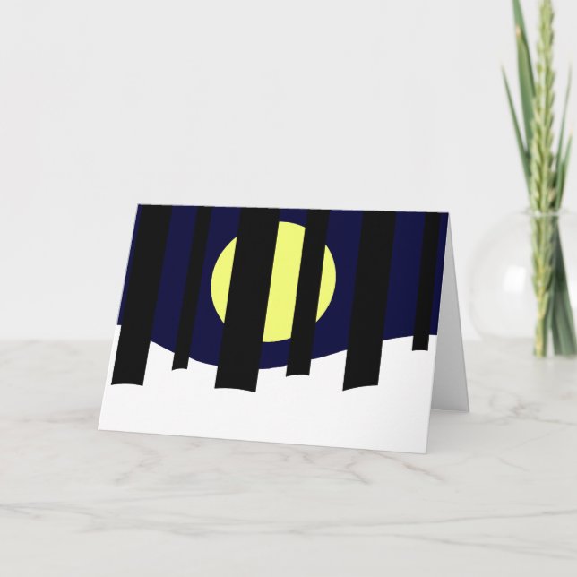 Moon Rising near Forest in Winter: Leere Karte (Vorderseite)