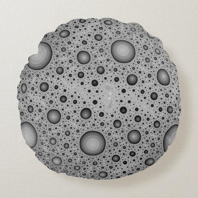 Moon Rock Lunar Oberflächenstruktur Rundes Kissen (Vorderseite)