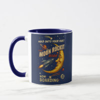 Moon Rocket Ride Vintag Space Tasse