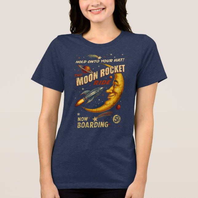 Moon Rocket Ride Women's T - Shirt (Navy) (Vorderseite)