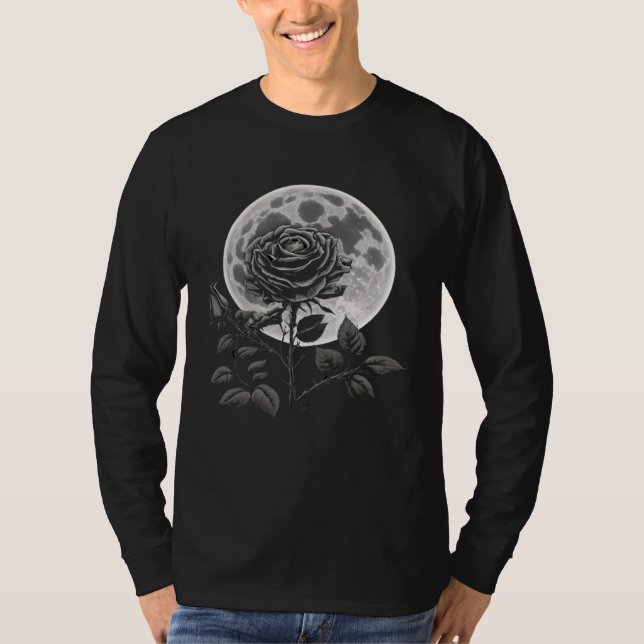 Moon Rose Goth Gothic Witch Witchcraft  2 T-Shirt (Vorderseite)