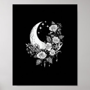 Moon Rose - Romantisches Goth - Whimsigoth Witchy Poster