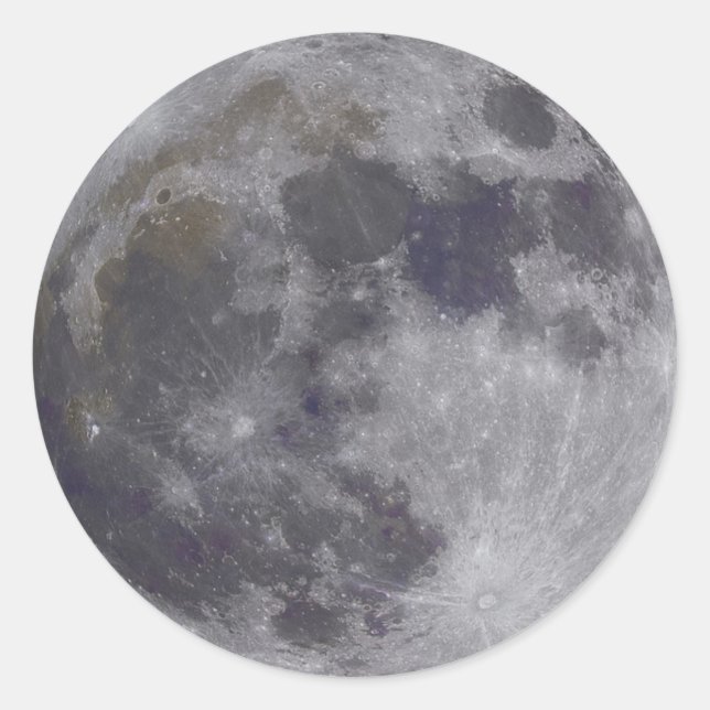 Moon Runder Aufkleber (Vorderseite)