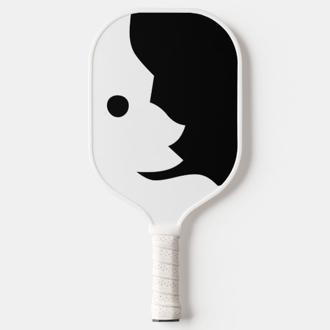 Moon Schwarz-weiß Crescent 4Al Pickleball Schläger (Vorderseite)