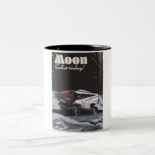 Moon - Sci-fi-Poster "Heute anmelden" Zweifarbige Tasse