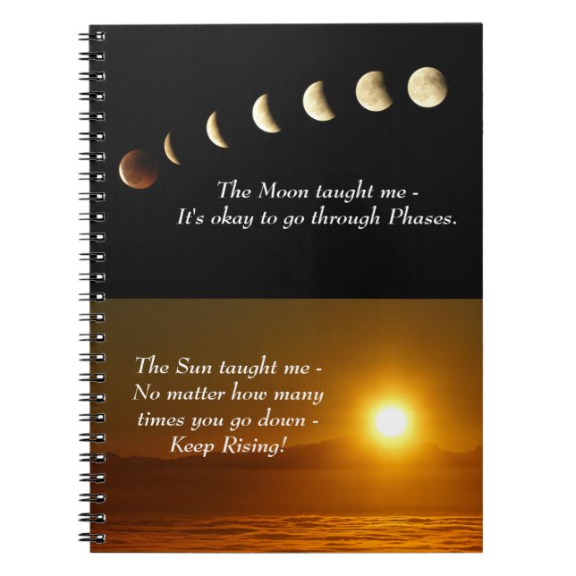 Moon setzt Sonnenaufgang Inspiration Zitat Notizblock (Vorderseite)