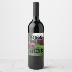"Moon Shine" Flaschenetikett für Schnaps Weinetikett