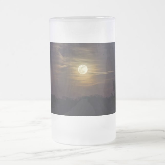 Moon Silhouette Mattierte Tasse (Mittel)