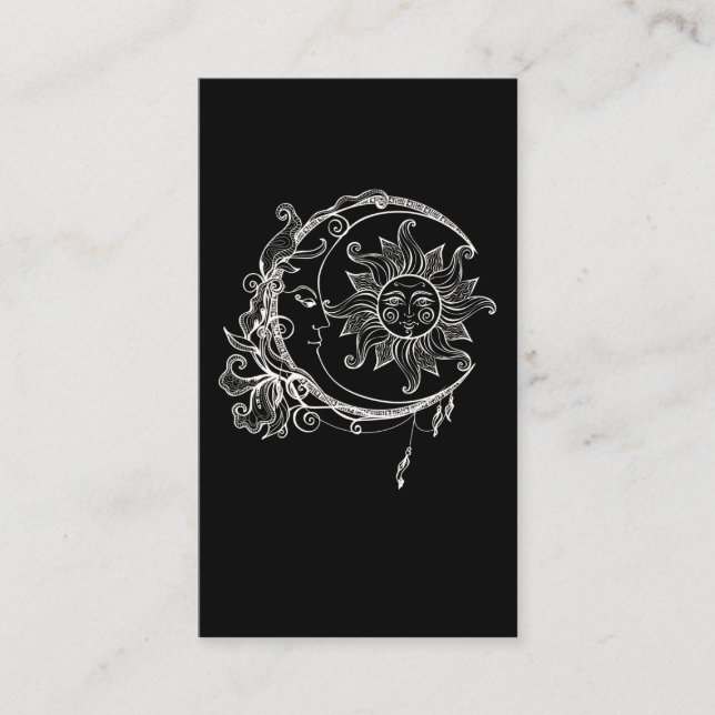 Moon Spiritual Crescent Sun Astronomie Sterne Visitenkarte (Vorderseite)