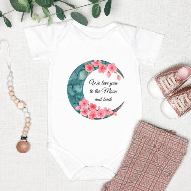 Moon Spring Flower Baby Nursery Poster Baby Strampler (Von Creator hochgeladen)