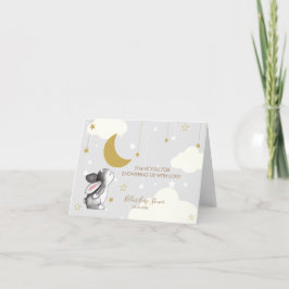 Moon Star Cloud Bunny Baby shower Carte de remerci