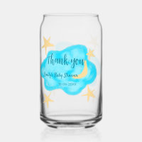 Moon Star Wolken Aquarell Babydusche geben Namen