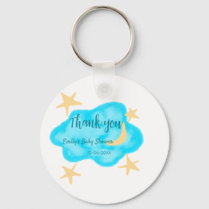 Moon Star Wolken Aquarell Babydusche geben Namen Schlüsselanhänger