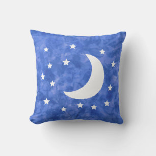 Moon Stars Aquarelldekor Kissen