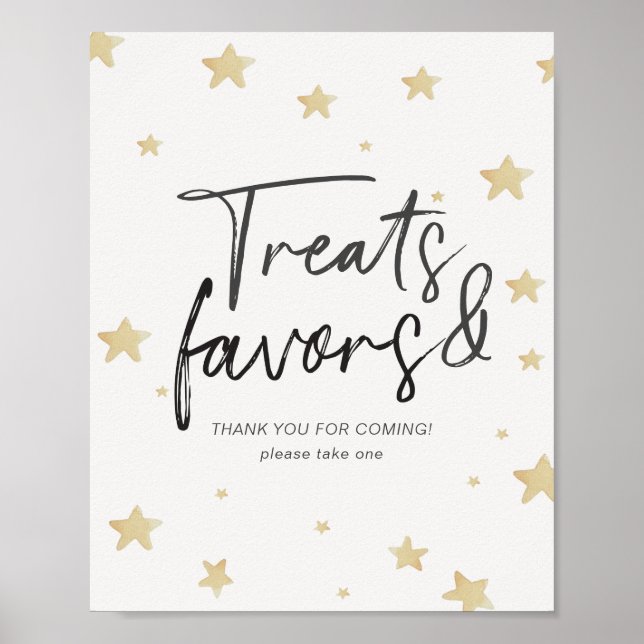 Moon Stars Baby Dusche Leckereien & Favoriten Schi Poster (Vorne)