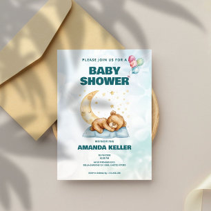 Moon & Stars Bear Baby Dusche Einladung