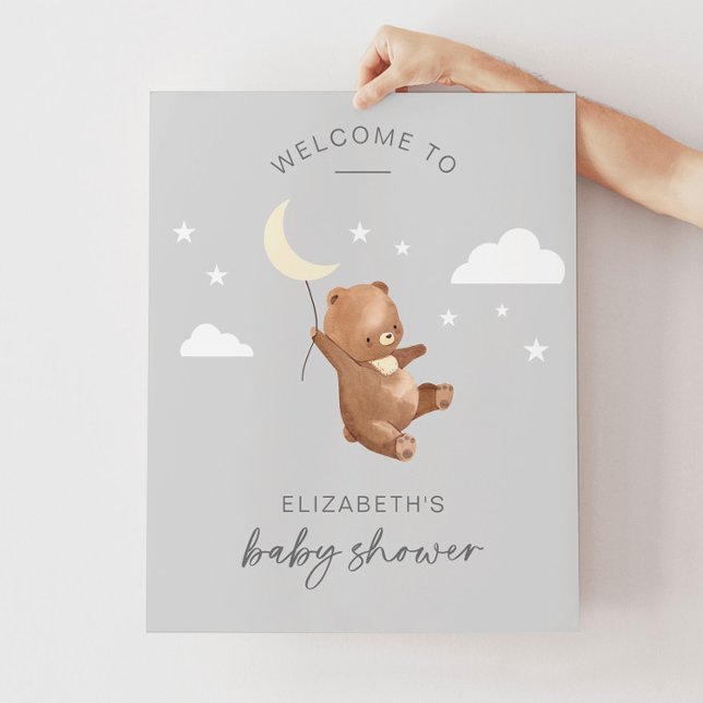 Moon Stars Bear Baby Dusche Willkommen Poster (Von Creator hochgeladen)