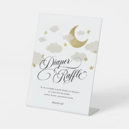 Moon Stars Cloud Baby Dusche Windel Raffle Schild