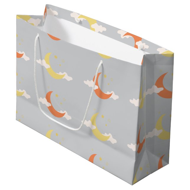 Moon & Stars Große Geschenktasche Große Geschenktüte (Vorderseite Schrägansicht)