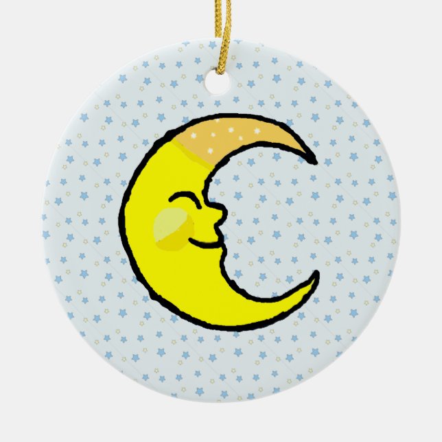 Moon & Stars Keramik Ornament (Vorne)