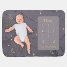 Moon & Stars Magischer Milestone Baby Blanket