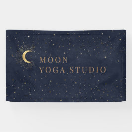 Moon Stars Midnight Blue Banner