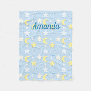 Moon & Stars Muster Fleecedecke