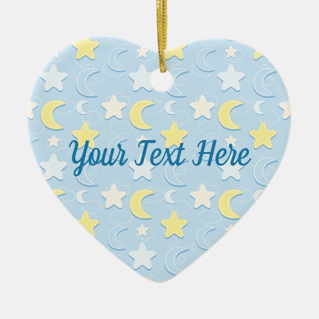 Moon & Stars Muster Keramik Ornament (Vorne)