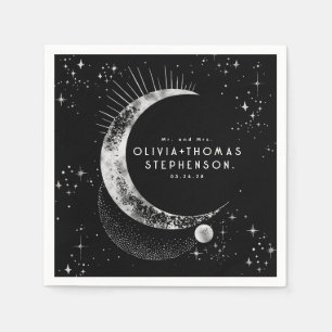 Moon Stars Night Sky Mystical Romantic Napkins Serviette