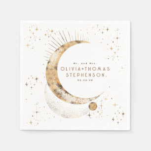 Moon Stars Night Sky Mystical Romantic Napkins Serviette