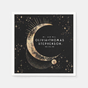 Moon Stars Night Sky Mystical Romantic Napkins Serviette