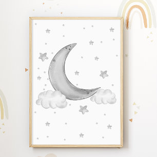 Moon Stars Nursery Poster Kids Room Imprimer