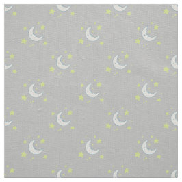 Moon & Stars Original Textile Print - Grau Stoff