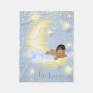 Moon Stars Personalisiert Ethnic Baby Boy Blanket Fleecedecke