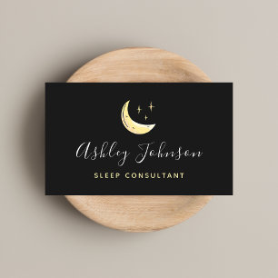 Moon & Stars Sleep Berater Einfache Elegante Nacht Visitenkarte
