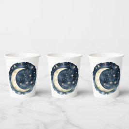 Moon Stars Space Gender Neutral Baby Dusche Pappbecher