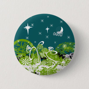 Moon Stars Swirl Paint Platsch Button