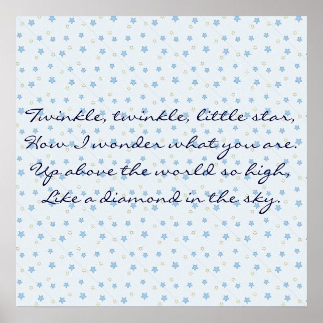 Moon & Stars (Twinkle Twinkle kleiner Star) Poster (Vorne)