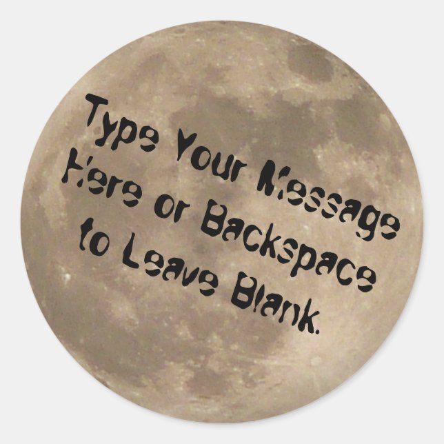 Moon Sticker Personalisiert Vollmond Sticker Moon (Vorderseite)